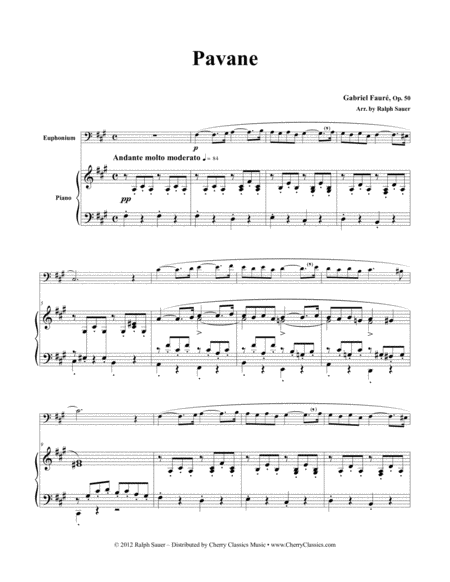 Free Sheet Music Pavane Op 50 For Euphonium Piano