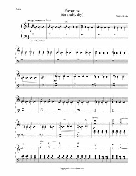 Free Sheet Music Pavanne For A Rainy Day
