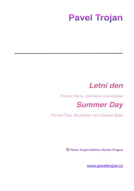 Pavel Trojan Summer Day Trio For Flute Accordion And Double Bass Sheet Music