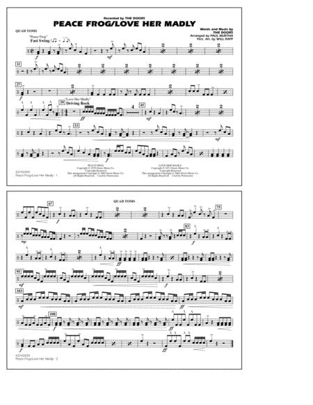 Free Sheet Music Peace Frog Love Her Madly Arr Paul Murtha Quad Toms