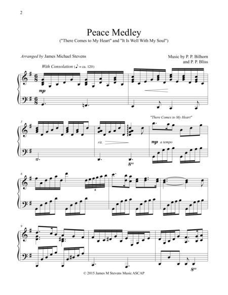 Free Sheet Music Peace Medley It Is Well There Comes To My Heart