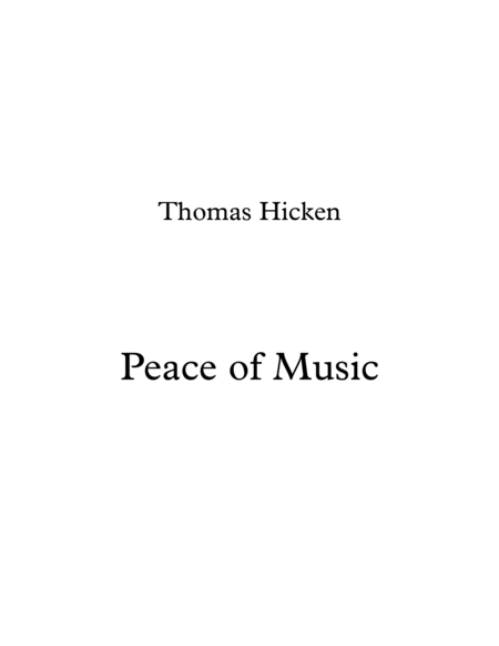 Peace Of Music Sheet Music