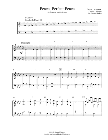 Peace Perfect Peace For 3 Octave Handbell Choir Sheet Music