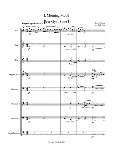 Peer Gynt Suite 1 Morning Mood Sheet Music