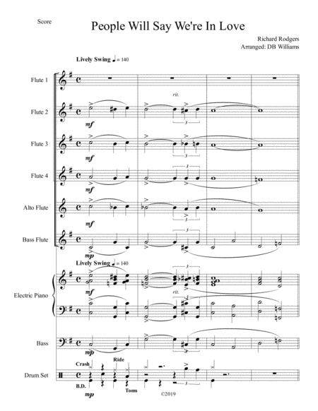 Free Sheet Music People Will Say We Re In Love Flute Choir