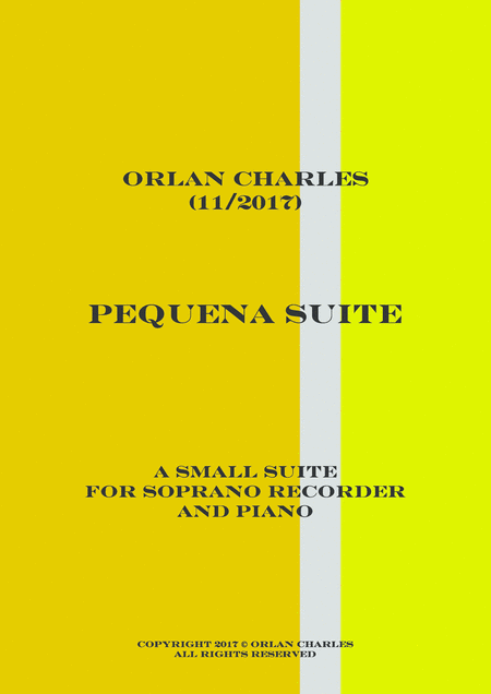 Pequena Suite A Small Suite For Soprano Recorder And Piano Sheet Music