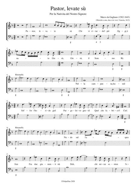 Free Sheet Music Per La Nativita Del Nostro Signore Pastor Levate S