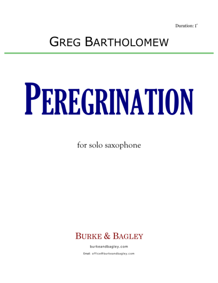 Free Sheet Music Peregrination For Solo Saxophone