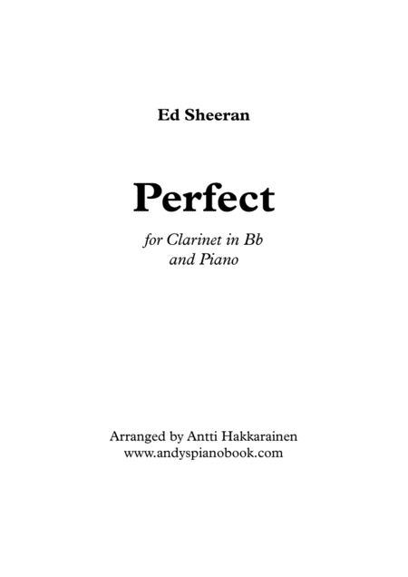 Perfect Clarinet Piano Sheet Music