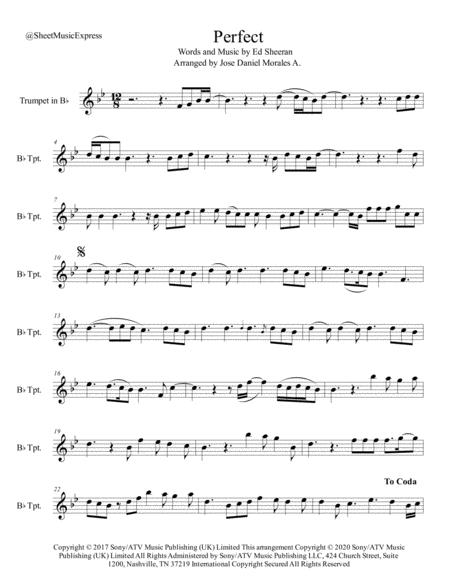 Perfect For Trumpet In Bb Sheet Music