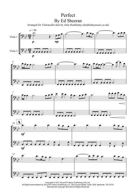 Perfect For Violoncello Duet Sheet Music