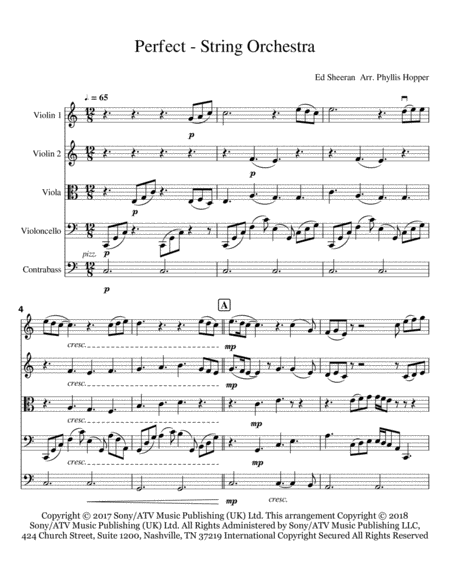 Free Sheet Music Perfect String Orchestra