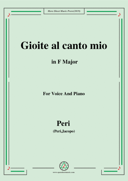 Peri Gioite Al Canto Mio In F Major Ver 1 From Euridice For Voice And Piano Sheet Music