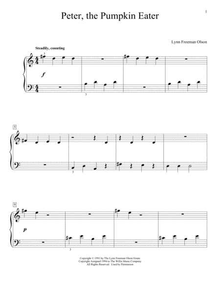 Peter The Pumpkin Eater Sheet Music