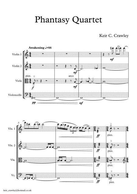 Free Sheet Music Phantasy Quartet