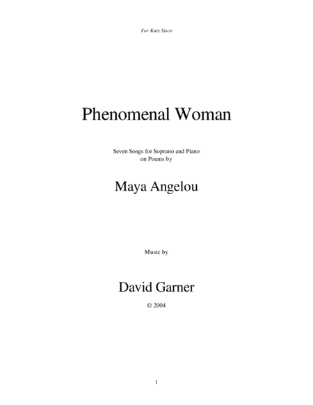 Free Sheet Music Phenomenal Woman