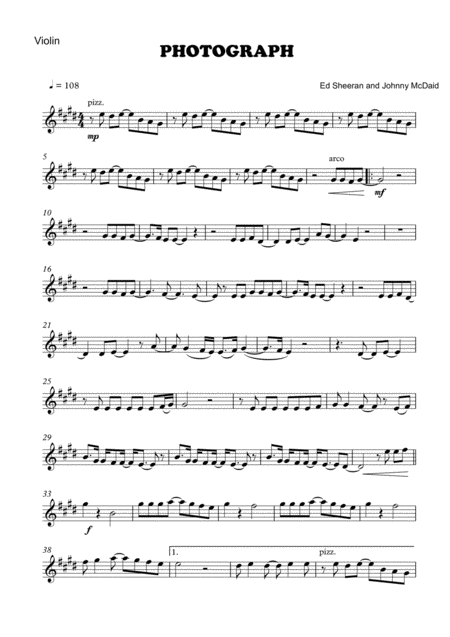 Free Sheet Music Photograph Violino