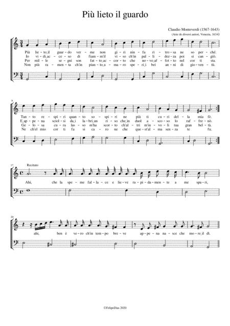 Free Sheet Music Pi Lieto Il Guardo