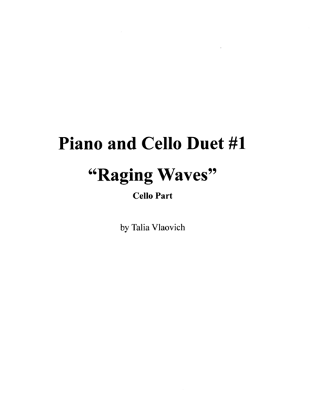 Piano And Cello Duet 1 Cello Part Sheet Music