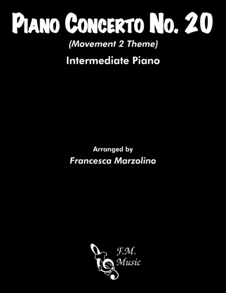 Piano Concerto No 20 Theme Intermediate Piano Sheet Music