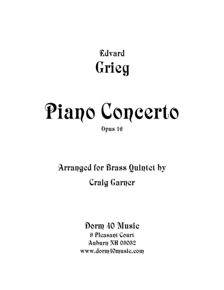 Piano Concerto Op 16 Sheet Music