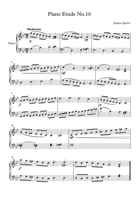 Piano Etude No 10 In G Minor Sheet Music