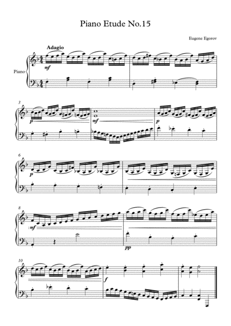 Piano Etude No 15 In F Major Sheet Music