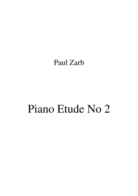 Piano Etude No 2 Sheet Music