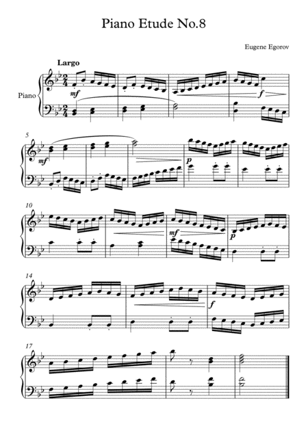 Free Sheet Music Piano Etude No 8 In Bb Major