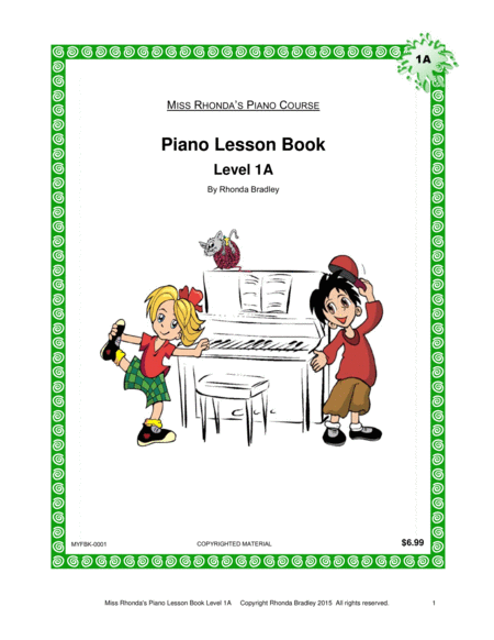 Piano Lesson Book 1a Miss Rhondas Piano Course For Kids Sheet Music