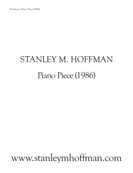 Free Sheet Music Piano Piece 1986