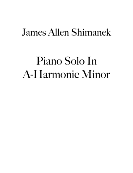 Free Sheet Music Piano Solo In A Harmonic Minor