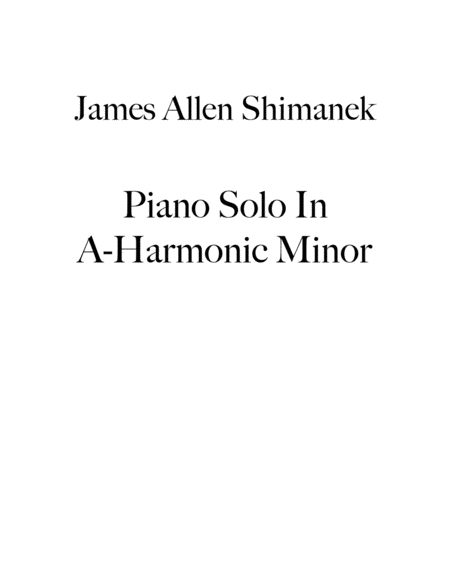 Piano Solo In A Harmonic Minor Sheet Music