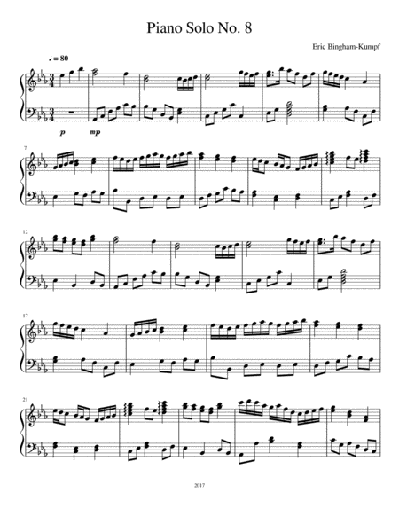 Piano Solo No 8 Sheet Music