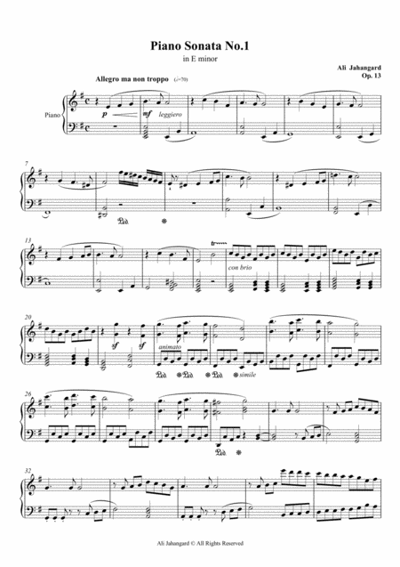 Piano Sonata No 1 In E Minor Op 13 Sheet Music