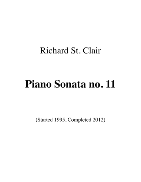 Piano Sonata No 11 2012 Sheet Music