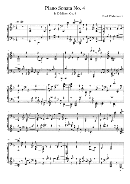 Piano Sonata No 4 In D Minor Op 4 Sheet Music