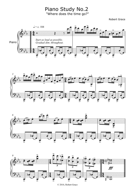 Free Sheet Music Piano Study No 2