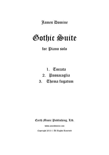 Piano Suite 3 Gothic Sheet Music