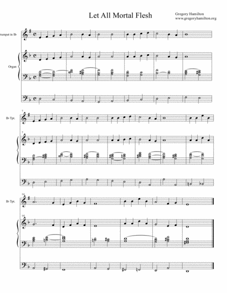 Free Sheet Music Picardy Let All Mortal Flesh Alternative Harmonization For Bb Trumpet And Organ