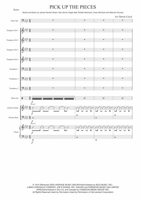 Pick Up The Pieces Sheet Music