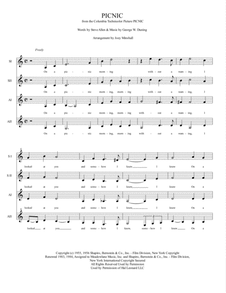 Picnic Sheet Music