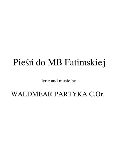 Free Sheet Music Pie Do Mb Fatimskiej