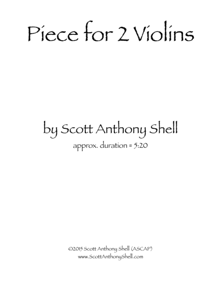 Free Sheet Music Piece For 2 Violins