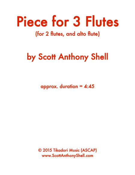 Free Sheet Music Piece For 3 Flutes