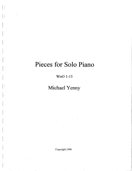 Pieces For Solo Piano Woo 1 15 Sheet Music