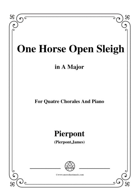 Free Sheet Music Pierpont Jingle Bells The One Horse Open Sleigh In A Major For Quatre Chorales