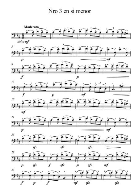 Free Sheet Music Piezas Breves Para Cello Solo Nro 3 En Si Menor