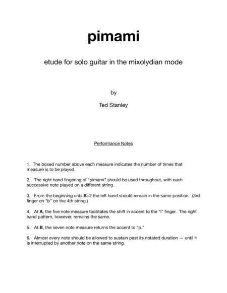 Free Sheet Music Pimami An Etude For Solo Guitar In The Mixolydian Mode