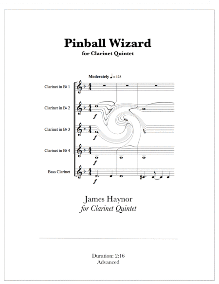 Pinball Wizard For Clarinet Quintet Sheet Music